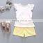 Wholesale summer printing girls kids clothes clothing set