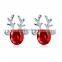 Christmas Deer Animal Stud Earrings for Women Piercing Jewelry