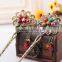 Colorful Women Retro Crystal Flower Hairpins Hair Stick Hair Clip