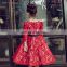 XXLF123 baby dress elegant long sleeve in red color 9 years girl dress design party girl dresses