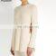 Women Round Neck Ribbed Knit Cotton Blend Sweater