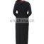 7032# Fall Women Clothing Black Ladies Party Dresses Ruffle Long Sleeve Maxi Muslim Dress Plus Size