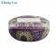 Custom logo printed round empty metal tin can