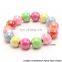 Baby Girls Candy color Bracelets Plastic Beads Bangles Elastic Beaded Bracelet For Child Kids Jewelry Accessories