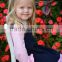 Summer dresses for kids net long sleeves navy/pink A line dress                        
                                                                                Supplier's Choice