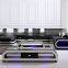 Modern U shaped sectional couch with LED leather living room sofa set furniture