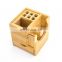 High Quality Bamboo Desk Square Pen Pencil Holder Stand Office Organizer With Tape Dispenser