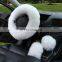 RTS Autoaby 3PCS Fur for Women Girl Auto Plush Warm Fluffy Fuzzy Interior Accessories Universal Winter Steering Wheel Cover
