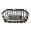 New ABS glossy black grille for Audi A3 radiator honeycomb front bumper grill for Audi RS3 quattro no logo style  2017 2018 2019