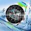 SKMEI 1016 Fashion Dual Display Wristwatches Rubber Strap Back Light Water Resistant LED Digital and Quartz Watches Men