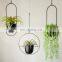 Custom Decorative Outdoor Garden Coloured Small Metal Glass Colourful Flower Hanging Pot