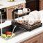 2 Tiers Aluminum Drying Dish Rack and Drain Board with Utensil Holder Dish Drying Rack Aluminium Dish Drying Rack