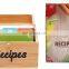 Bamboo Wooden Recipe Card Box Organizer Storage With Bamboo Lid