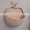 Handwoven Apple Shaped Rattan Wall Basket Toy Storage For Kid's Room