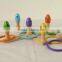 Multi function kids ring toss wooden toy bowling fishing game toys