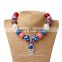 4th Of July chunky statement necklace red white blue with kids chunky necklace