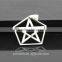 Fashion Men Jewelry Titanium 316L Stainless Steel Pentagram Pendant Necklace Free Chain