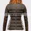 2015 winter women short padded parka fashion slim fit jacket with authentic raccon fur