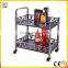 oblong shape Black car drinks two layer wine liquor stainless steel trolley service cat for restaurant or hotel