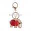 fashionable elephant shape metal alloy crystal keychain holder