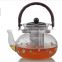 new style eco-friendly clear heat-resistant tea glass pot with filter and handle