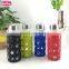 400ML Mochic Crystal Anti-slip Silicone Smart Flat Glass Water Bottle