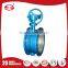 Double flange Full PTFE Three eccentric metal hard butterfly valve with pneumatic actuator