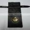 Small Black Drawstring Satin Coin Bag for kids