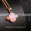 angel pendant 925 silver 18K gold plated natural pink opal precious gemstone pendant necklace wholesale jewelry from dubai