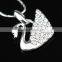 18k austrian crystal swan pendant wedding necklace