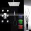 304 stainless steel 16" luxury shower faucet set led light shower with 3 way thermostatic valve and body jets