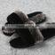 Wholesale Women Fashion sheep Fur slipper on Real Fur Trim Shoes for lady