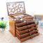 Vintage hand carved wooden jewelry boxes