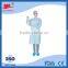 Splash resistant low linting disposable protective surgical gowns