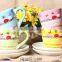 Liling 8oz Stoneware Yogurt Cup and Saucer With Decal Wholesale for Promotion