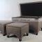 Fabric cover Wood structure Storage Ottoman