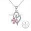 925 sterling silver pink zircon flower creative pendant necklace fashion women necklace supplies 6360453