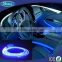 Color changing led interior car light with RGB color changing and fiber optic side emitting cable