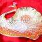 Promotional gift, New Year 2015 gift beautiful peacock shape gold and silver plated brass bowl