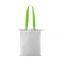 High quality portable reusable white shopping bag with colorful handle