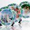 China Factory Personalized 8 Inch Sublimation Glass Plate With Bean Rattan
