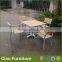 Garden plastic wooden furniture modern dining table chairs set
