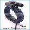Outdoor Emergency First Aid Tool Kit Thermometer Firestarter Buckle Paracord Bracelet With LED Light