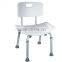 Aluminum bath shower chair with back