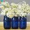Interesting Candle Holders Blue Painted Glass Jars for Candle Holders