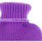2000ml knitted hot water bottle with cover purple with Sapporo edge