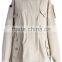 beige color Concealed zip Button closured front women short plus size coat with lace