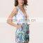 2016 Fashion New Design Sleeveless Floral Printing Deep V Women Plasuit