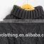 Fashion baby girls grey colour turtle neck cotton long sweater with furcal