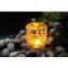 Yellow Roaring Flame Flat Candle Holder